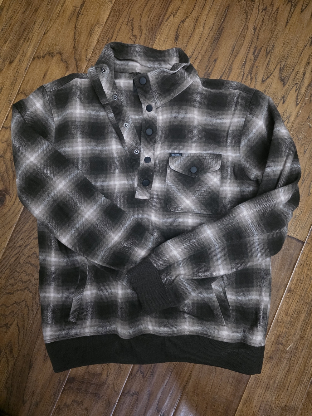 Men's Brown Button Up Henley sz Med